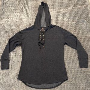 NWOT Bluish gray lace up hoodie